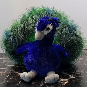 Aurora Perry Peacock 8" plush blue green stuffed bird animal toy cute